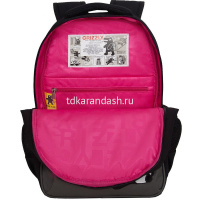 Рюкзак 28х39х20см, 830гр, 2 отделения, 4 кармана, с брелком, черный/серый "Панда" RG-568-5/1 от магазина "Карандаш"