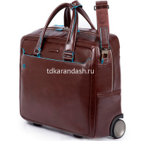 Сумка дорожная "Blue Square" 40х36х16см, 1 отделение, 1 карман, красное дерево, натуральная кожа от магазина "Карандаш"