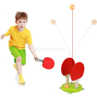 Игра "Отбей мяч" (в комплекте 2 ракетки для настольного тенниса, 3 мяча, основа для игры) Y9772-19 от магазина "Карандаш"