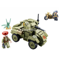 Конструктор "Вторая мировая война.Армия UK. Бронемашина" 154 детали 19х23х4,5см пластик M38-B0710 от магазина "Карандаш"