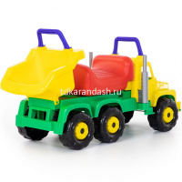 Каталка-автомобиль "Грузовик Супергигант №2" 76x31x39,5см, желтый, пластик 7889 от магазина "Карандаш"