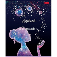 Тетрадь А5 48л клетка "Серебряный сон" на скобе 3D фольга матовая ламинация 5 дизайнов от магазина "Карандаш"