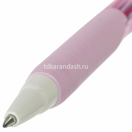 Ручка шариковая "Jetstream" 0,7мм синяя, автомат, резиновый грип, корпус розовый SXN-101-07FL от магазина "Карандаш"