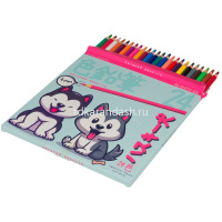 Карандаши 24 цвета "Kawaii animals" круглые, пластиковые, картон, 4 вида 30-0129 от магазина "Карандаш"