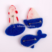 Набор для валяния "Брошь. Морские" (шерсть, основа для броши, трафарет, игла) WB-0165 от магазина "Карандаш"