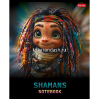 Тетрадь А5 48л клетка "Шаманы" на скобе глянцевая ламинация 5 дизайнов 088374 от магазина "Карандаш"