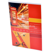 Тетрадь А4 80л клетка "Деловой город" на скобе глянцевая ламинация 3 дизайна 082963 от магазина "Карандаш"