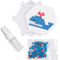 Аквамозаика "Кит" 15х15х3,5см №06 (бусины, основа, трафарет, бутылка с распылителем) AQB-01/06 от магазина "Карандаш"