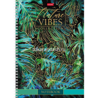 Тетрадь А4 80л клетка "Золотые лепестки" на спирали 3D фольга матовая ламинация 4 дизайна 083215 от магазина "Карандаш"