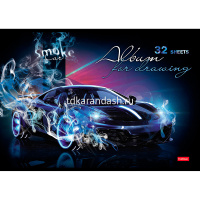 Альбом для рисования А4 32л "АвтоСтихии" на скобе 3D лак матовая ламинация 5 дизайнов 051866 от магазина "Карандаш"