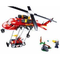 Конструктор "Пожарные. Вертолет" 325 деталей 23х38х7см пластик (2 фигурки) M38-B0807 от магазина "Карандаш"