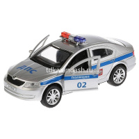 Машина "Skoda Octavia. Полиция" серебро, инерционная, металл 12см (открывающиеся двери) OCTAVIA-P от магазина "Карандаш"