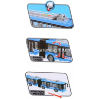 Троллейбус инерционный на батарейках, пластик 44х7х8,5см (свет, звук) WY915B от магазина "Карандаш"