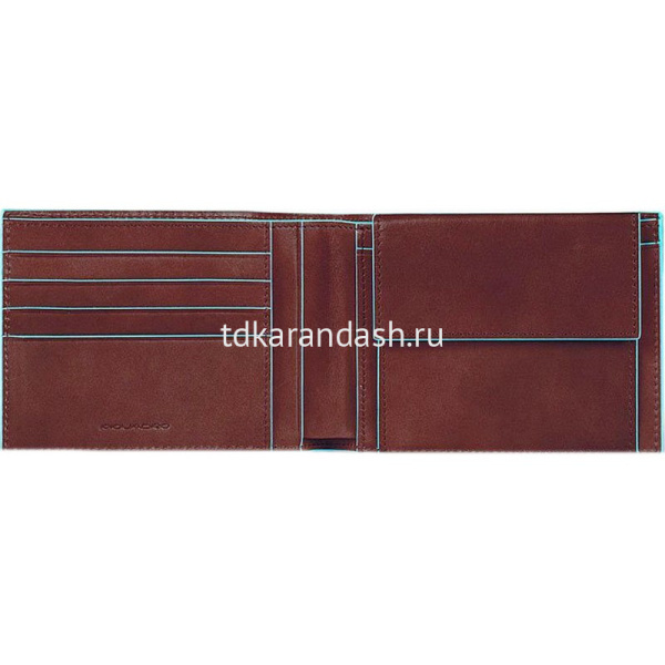 Кошелек "Blue Square" 12,5х9х2см 1 отделение, коричневый, натуральная кожа PU257B2R/MO от магазина "Карандаш"