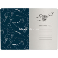 Тетрадь А5 40л клетка "Обитатели моря" прошитый блок матовая ламинация 7-40-001/136 от магазина "Карандаш"