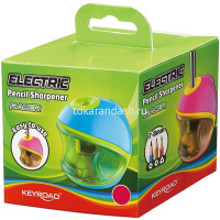 Точилка электрическая 1 отв. "Keyroad" пластик, с контейнером, цвет ассорти KR971783 от магазина "Карандаш"