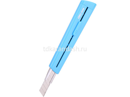 Нож канцелярский 9мм "Rio" голубой E2038blue от магазина "Карандаш"