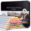 Карандаши акварельные 48 цветов "Nuevo" шестигранные, серебр.корпус - липа, металл 6523