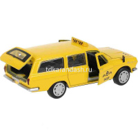 Машина "Такси ГАЗ-2402 Волга" желтая, инерционная, металл 12см (свет, звук, открывающиеся двери) от магазина "Карандаш"