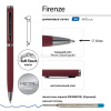 Ручка шариковая "Firenze" 1мм синяя, автомат, красный металлический корпус 20-0301 от магазина "Карандаш"
