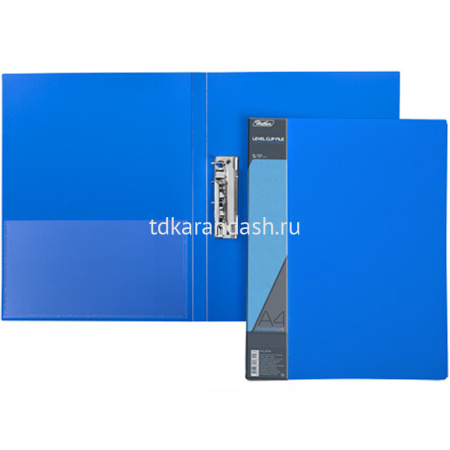 Папка с боковым прижимом "Standard" А4 пластик 0,70мм с внутренним карманом синяя AC4_00109/038493