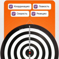 Дартс игольчатый d=30см, черный (4 дротика) BJ6853 от магазина "Карандаш"