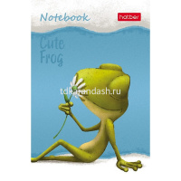 Блокнот А7 48л "Лягушонок Ден" клетка, склейка, 3-х цветный блок, 5 дизайнов 083527 от магазина "Карандаш"