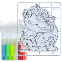 Набор красок по стеклу с трафаретом "Лисички" 31С 2049-08 от магазина "Карандаш"