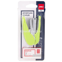 Степлер №10 15л глубина 30мм, со скобами, энергосберегающий, зеленый E0365 от магазина "Карандаш"