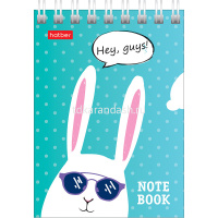 Блокнот А7 40л "Прикольные зайцы" без линовки, на спирали, 6 дизайнов 40Б7В1гр/061437 от магазина "Карандаш"