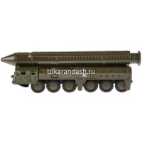 Машина "РСЗО Тополь с ракетой" инерционная, металл 15см (открывающиеся двери) SB-16-20-G-WB от магазина "Карандаш"