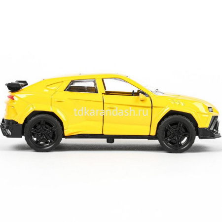 Машина "Lamborghini urus" желтая, инерционная, металл 12см (свет, звук, открывающиеся двери) 2312C00 от магазина "Карандаш"