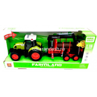 Трактор с прицепом, на батарейках, пластик 17х11х9см (свет, звук) WY900M от магазина "Карандаш"