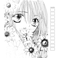 Раскраска "Аниме для работы маркерами. Голубая с оранжевым" 64стр. 978-5-00141-811-5 от магазина "Карандаш"