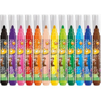 Фломастеры 12 цветов "Jumbo Jungle Fever" утолщенные суперсмываемые картон 846900 от магазина "Карандаш"