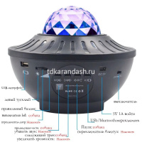 Картинка Проектор "Звездное небо" 17х13,5см музыкальный, 10 режимов (USB, Bluetooth) 210413-163 от магазина "Карандаш" Проектор "Звездное небо" 17х13,5см музыкальный, 10 режимов (USB, Bluetooth) 210413-163 от магазина "Карандаш"