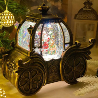 Сувенир "Фонарь. Карета. Дед Мороз/Снеговик" 19,5см (USB, свет, музыка) YJ-2260A от магазина "Карандаш"