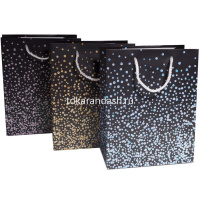 Пакет подарочный "Горошек" 18х23х10см черный 4 вида 6860/Y8580-19 от магазина "Карандаш"