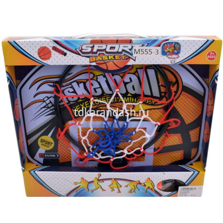 Набор для баскетбола настенный (кольцо 20см, мяч, насос) 1920946/M555-3 от магазина "Карандаш"