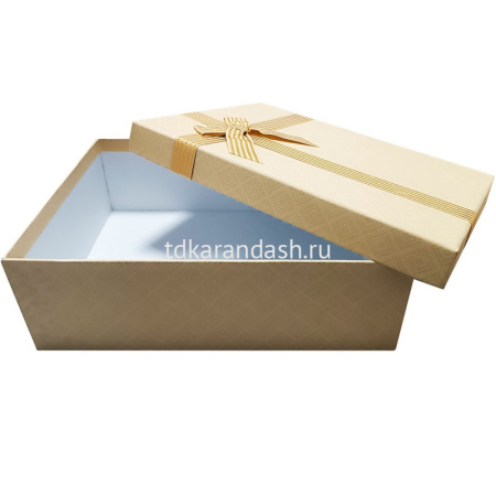 Коробка подарочная с бантом "Бежевая" 29х21х9,5см, картон 11488-24 от магазина "Карандаш"