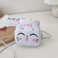 Сумочка "Кошечка" 12х10,5х4см 1 отделение, искусственная кожа, белая SD2265 от магазина "Карандаш"