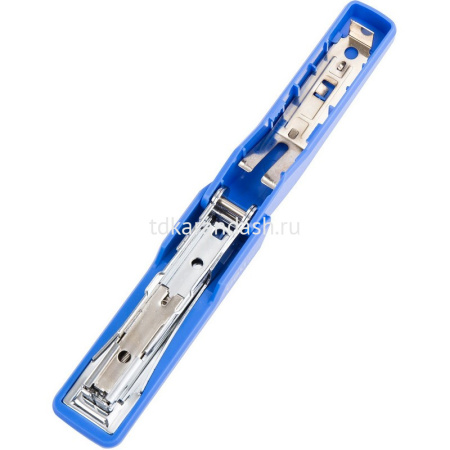 Степлер №10 15л "Essential" глубина 50мм, со встроенным антистеплером, металл/пластик, синий E0271 от магазина "Карандаш"