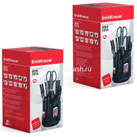 Набор настольный "Mini Desk" 11х11х20см 12 предметов, вращающийся, пластик, черный 11 от магазина "Карандаш"