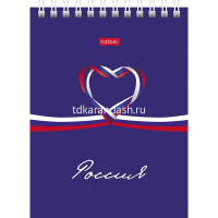 Блокнот А6 60л "Россия" клетка, на спирали, мелованный картон, УФ-лак 6 дизайнов 088305 от магазина "Карандаш"