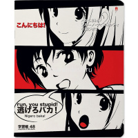 Тетрадь А5 48л клетка "Manga anime" на скобе матовая ламинация 5 дизайнов 7-48-1241 от магазина "Карандаш"