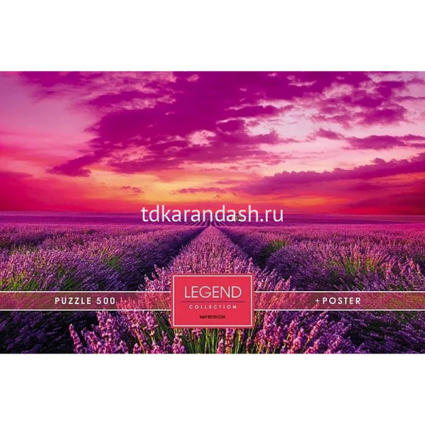 Пазлы 500 эл. "Premium. Legend Impression. Лавандовые поля" 48х33см с постером 071312 от магазина "Карандаш"