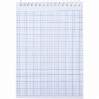 Блокнот А5 80л клетка на спирали, бумвинил металлик серебро 80Б5бвВ1гр от магазина "Карандаш"