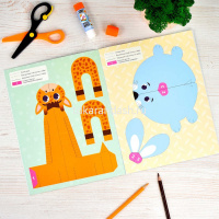 Книжка-игрушка "Вырезалки. Забавные зверушки" 16стр. 20х26см 65383 от магазина "Карандаш"