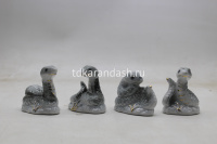 Сувенир "Змея" серо-белый 6,5х5см керамика, 4 видов Y10399-24 от магазина "Карандаш"