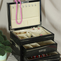 Шкатулка ювелирная 26х20х22см МДФ, дерево ценных пород RY-BB-236-NAT от магазина "Карандаш"